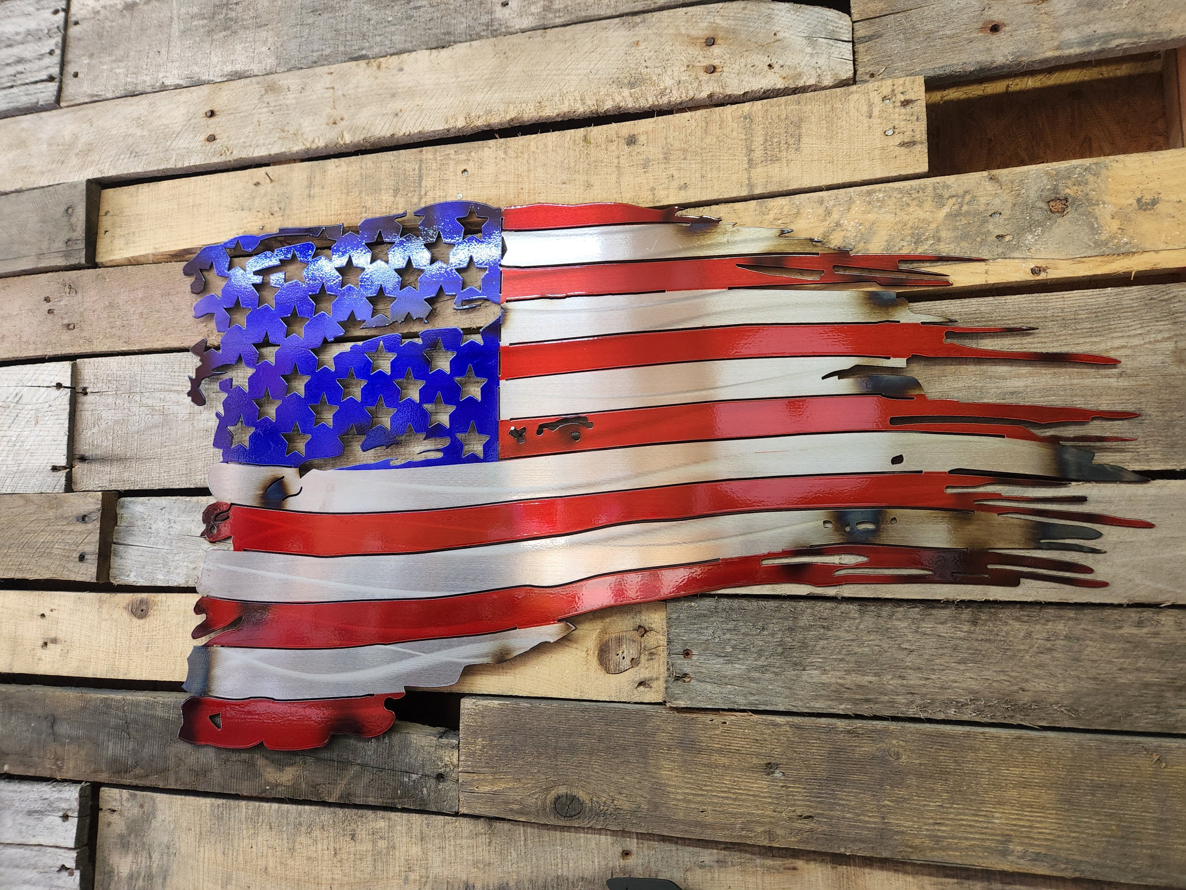 Tattered, Distressed, Battle worn American Flag