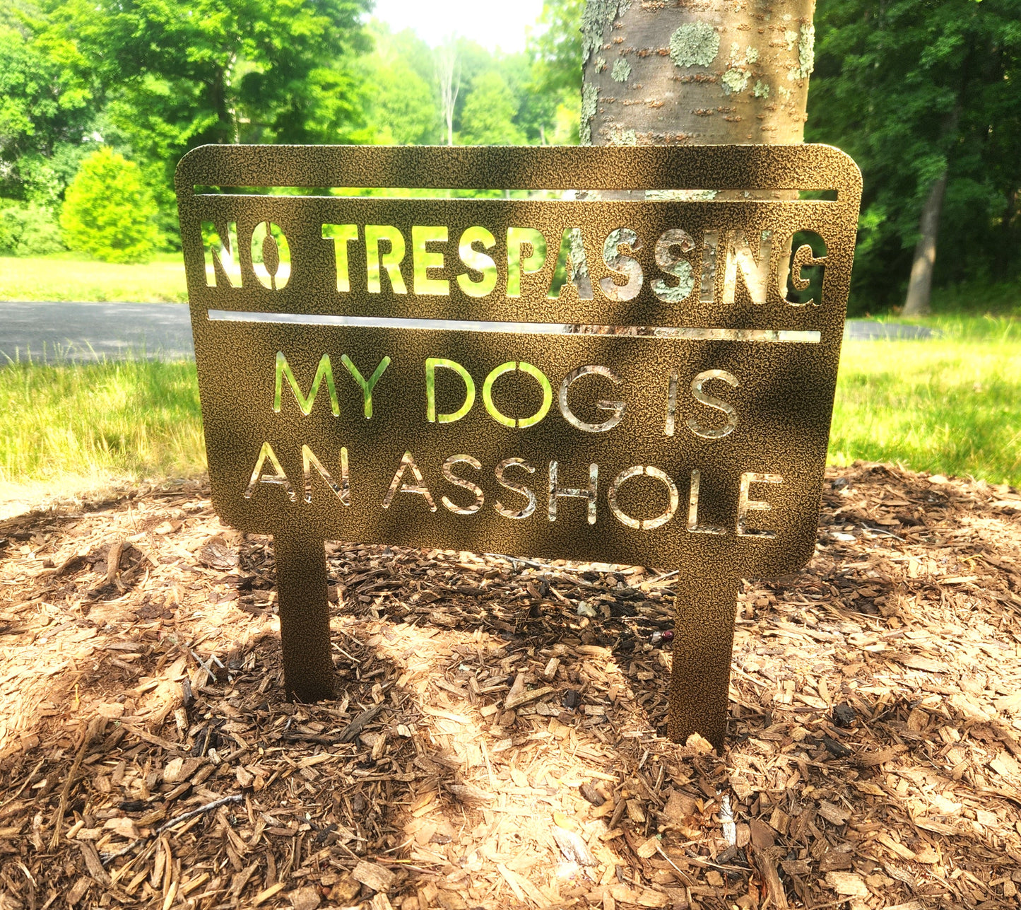 No Trespassing Dog Asshole w Stakes