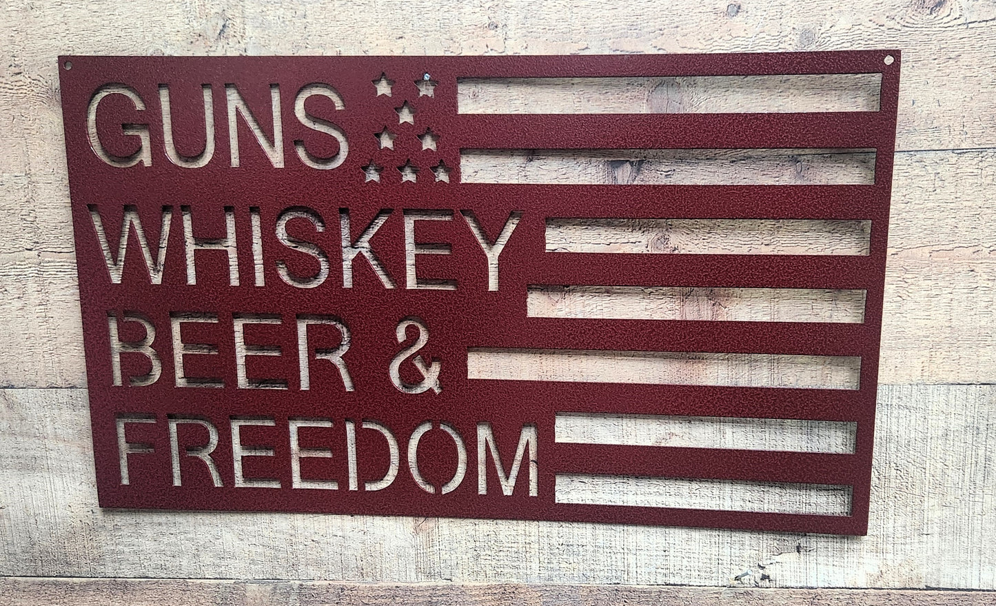 Guns Whiskey Beer Freedom Flag