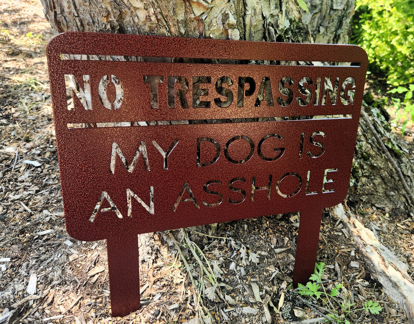 No Trespassing Dog Asshole w Stakes