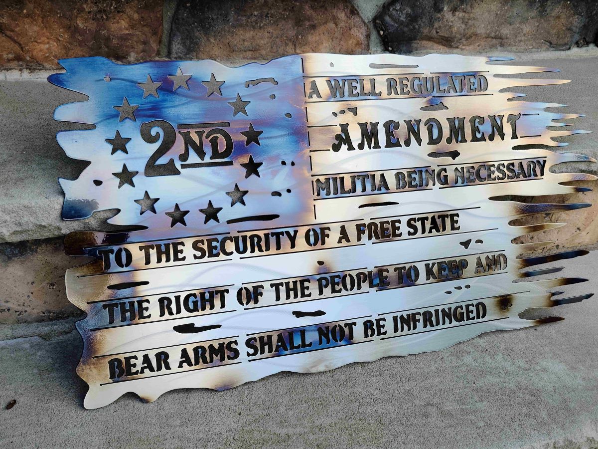 2nd Amendment Amercian Flag, Tattered, Distressed, Battle Worn