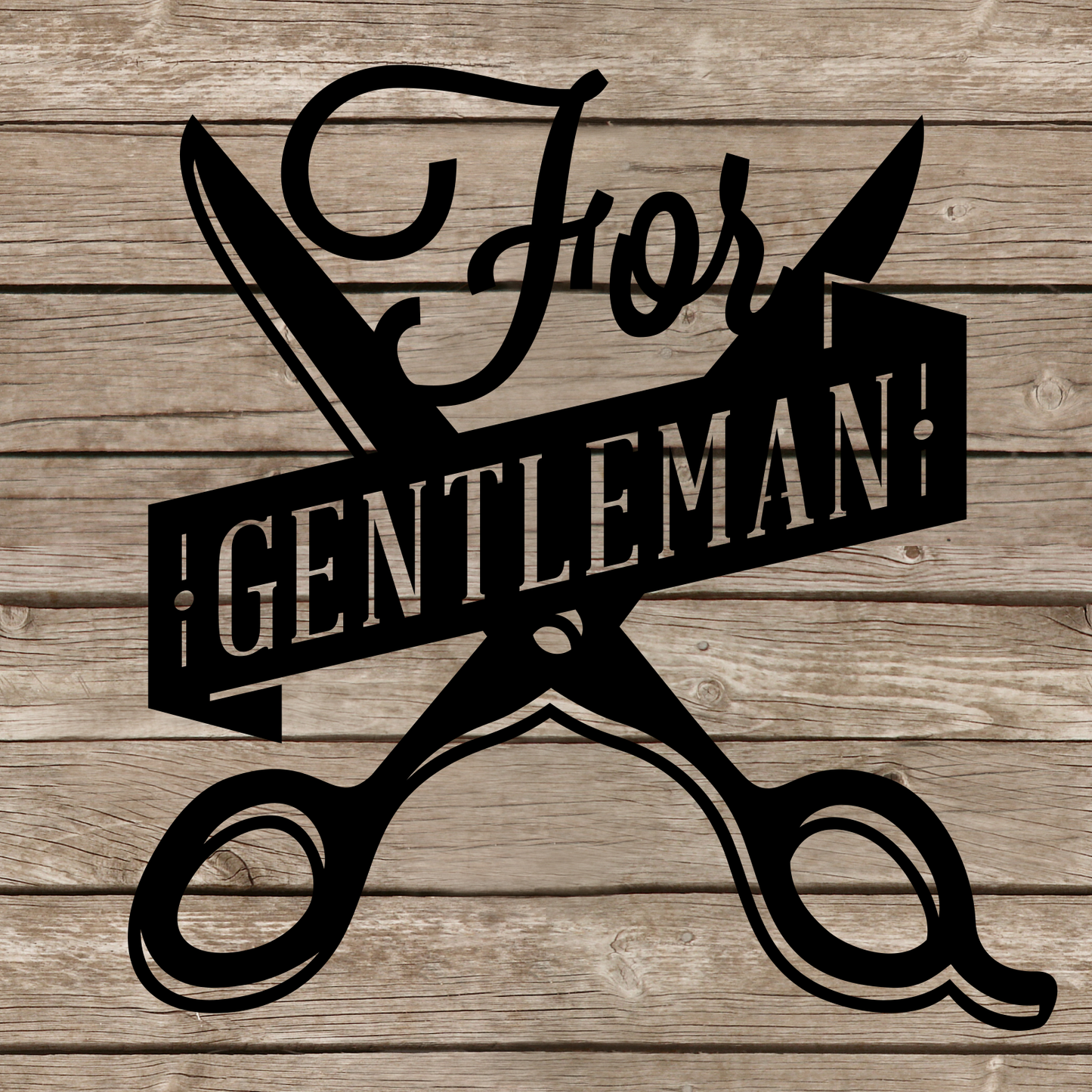 for gentleman barber shop metal sign