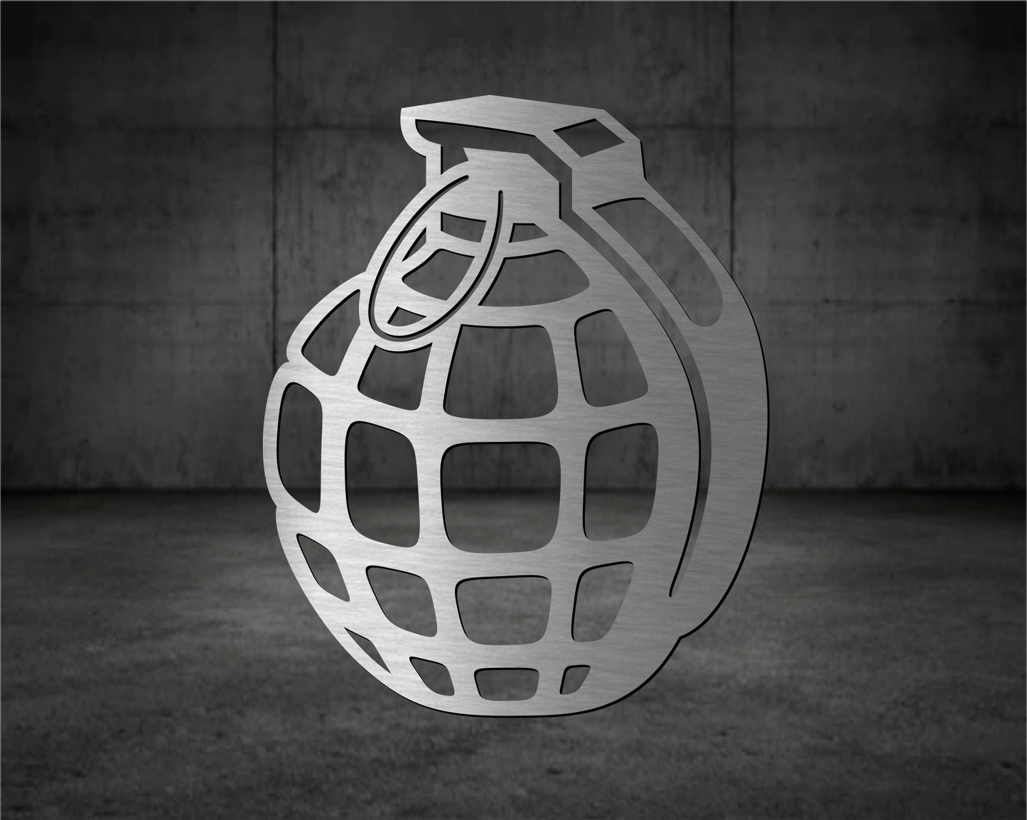 Grenade metal sign