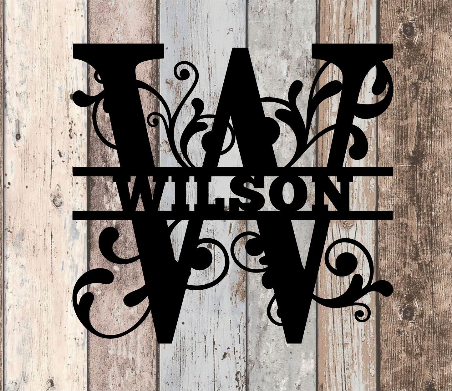 Split Swirl Decorative Monogram