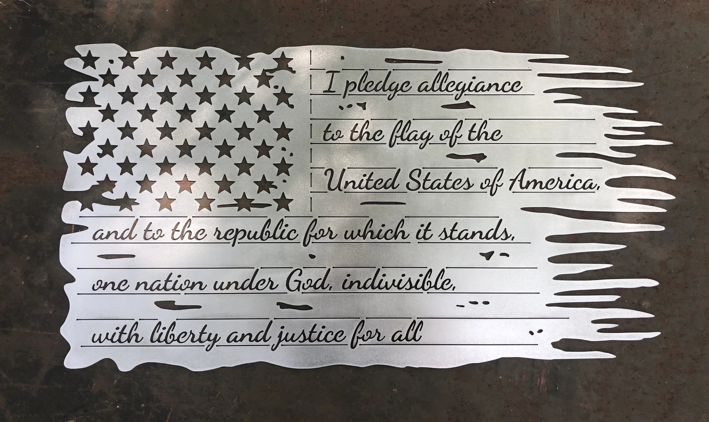 Pledge of Allegiance Tattered Flag
