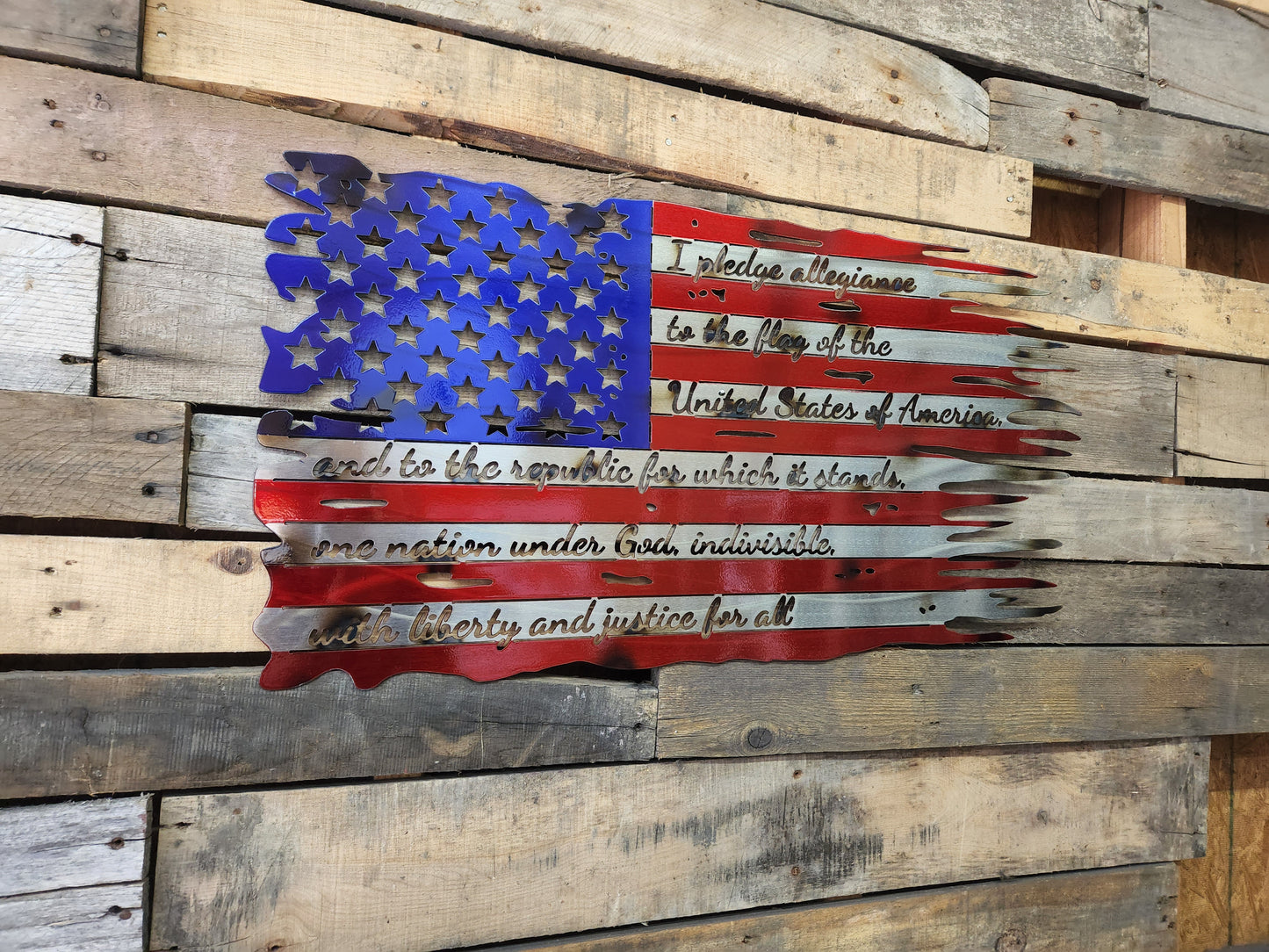 Pledge of Allegiance Tattered Flag