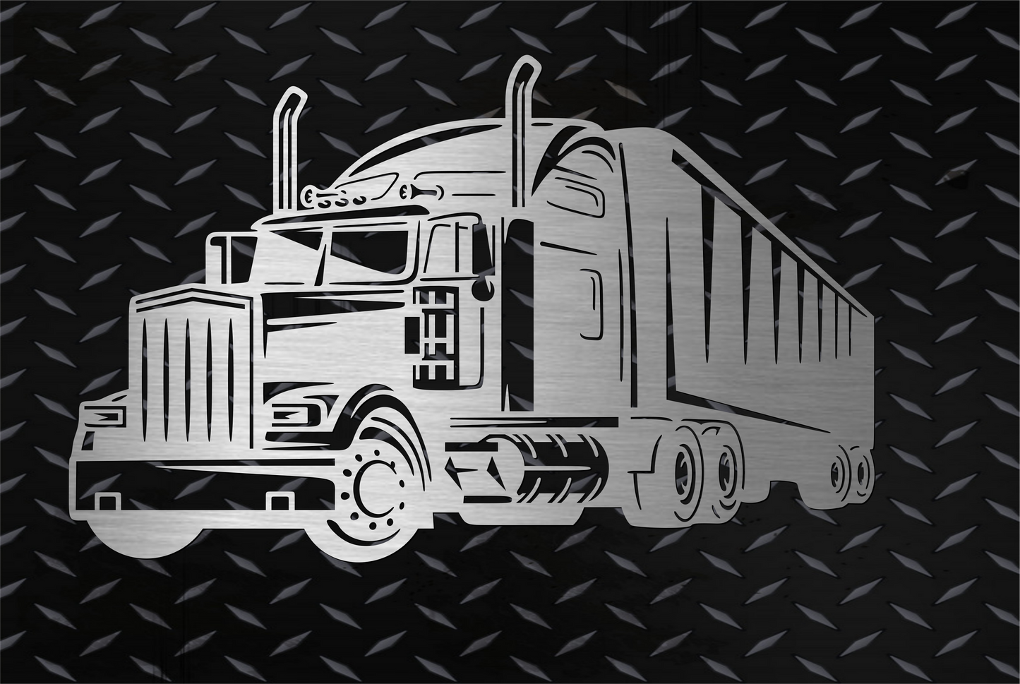 Semi Tractor Trailer Metal Sign