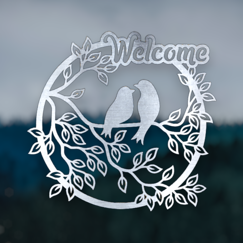 Birds on a Branch Welcome Sign