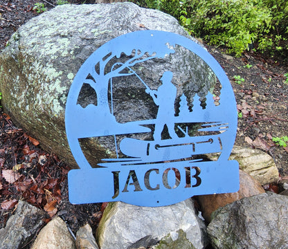 fisherman monogram custom name plate