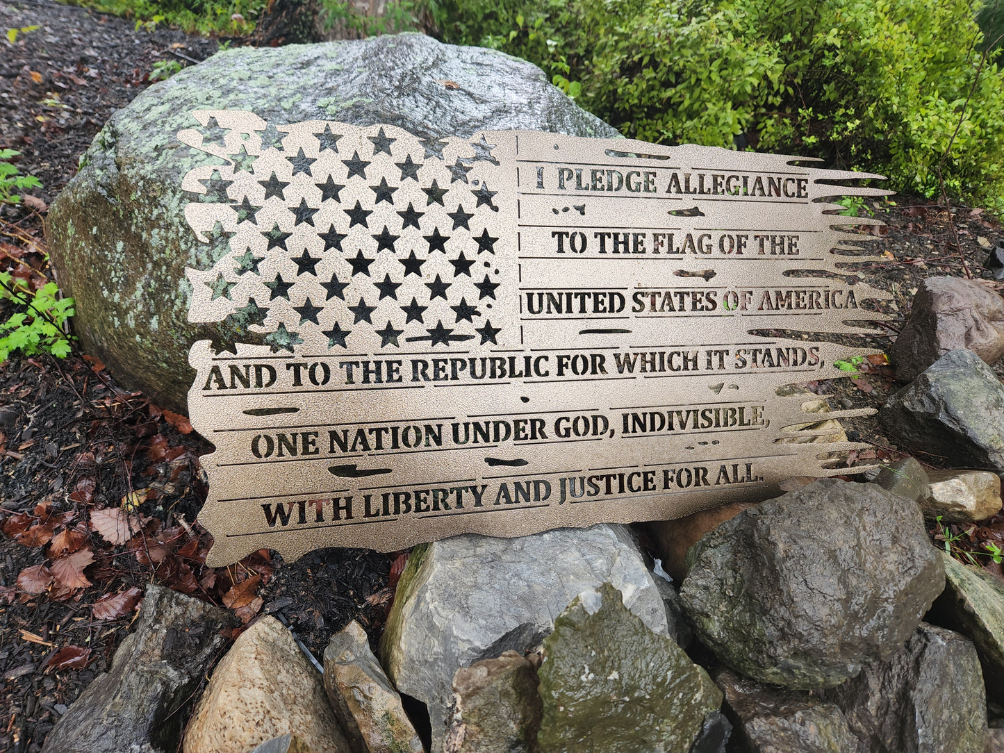 Pledge of Allegiance Tattered Flag