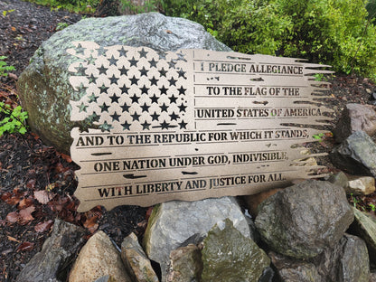 Pledge of Allegiance Tattered Flag