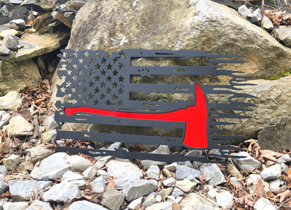Firefighter Tattered Axe Flag