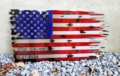Tattered American Flag Rectangle