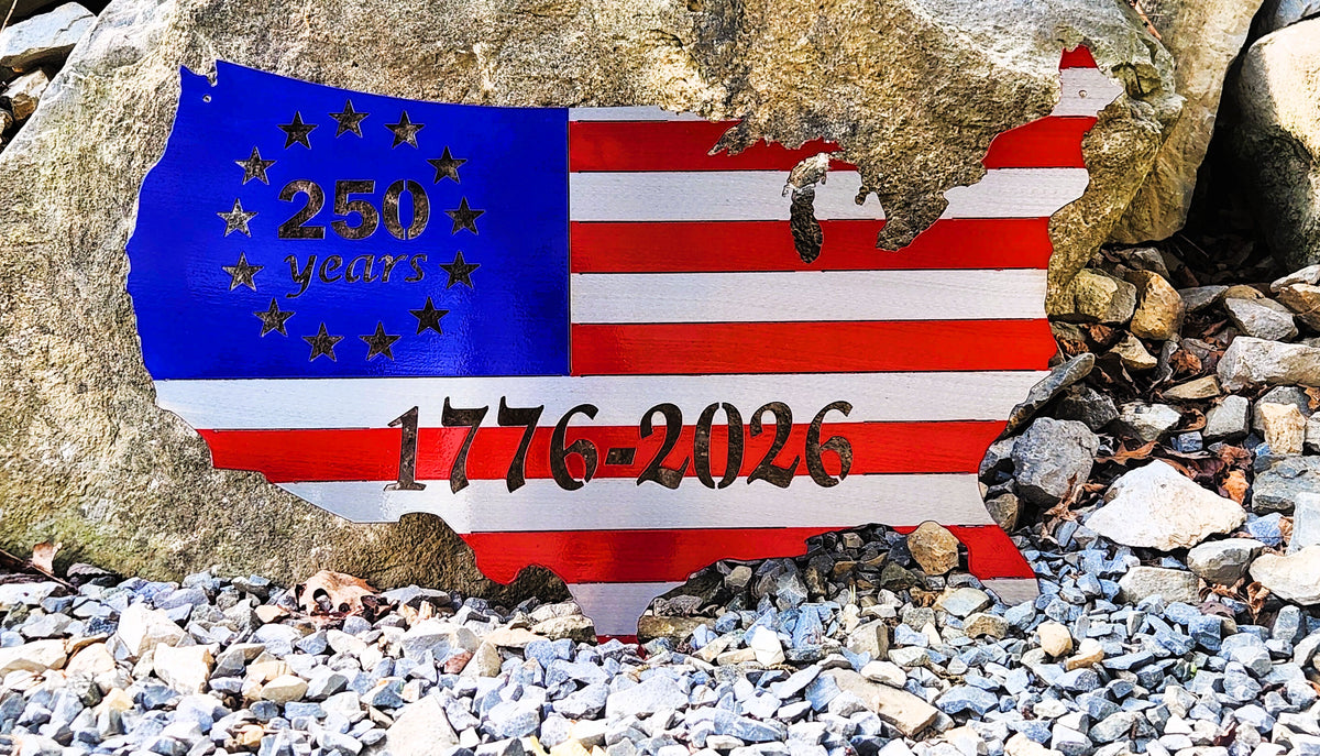 US Outline Flag - 250 Years