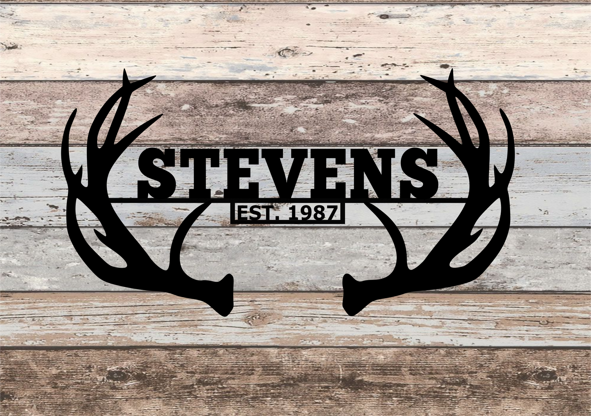 Deer Buck Antlers Monogram