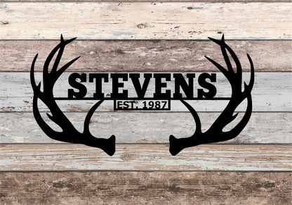 Deer Buck Antlers Monogram