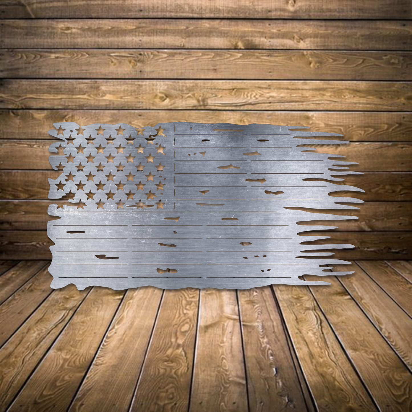 Tattered American Flag Rectangle