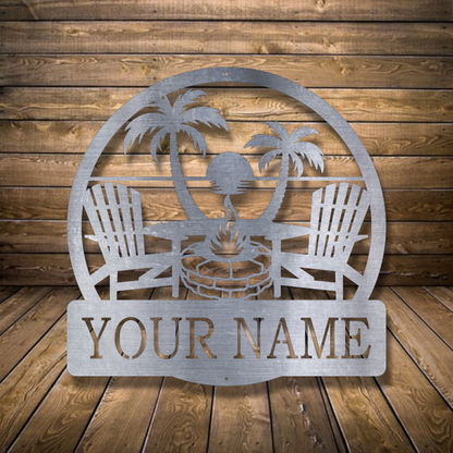 Beach Firepit Monogram