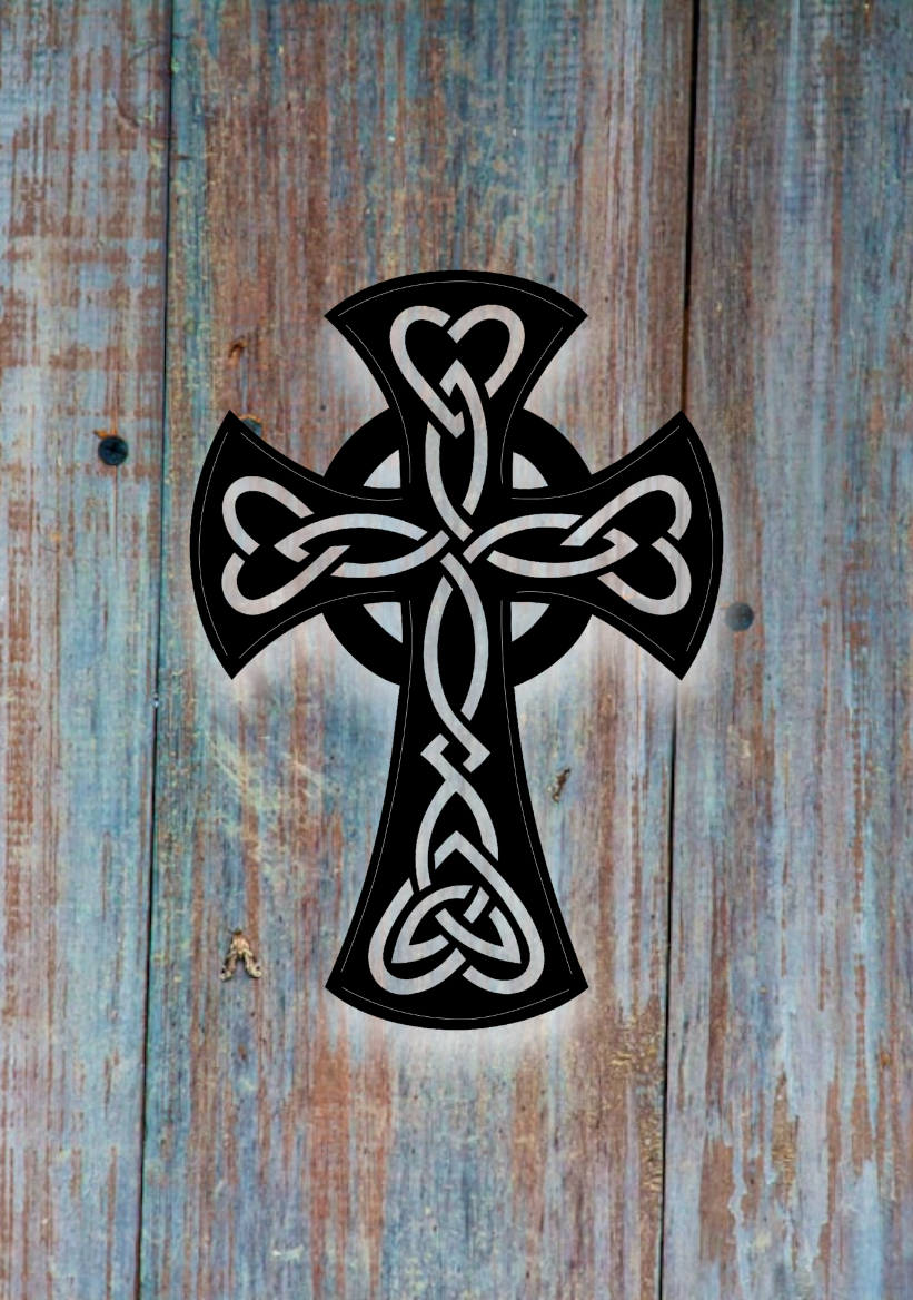 Celtic Heart Cross decorative metal sign