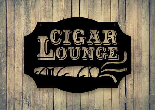 cigar lounge metal man cave sign