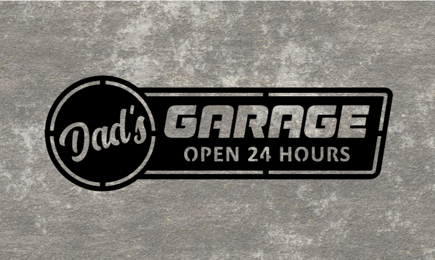 Dad's garage plaque metal sign
