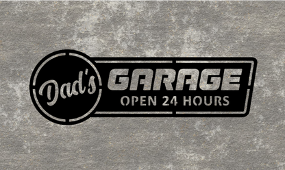 Dad's garage plaque metal sign