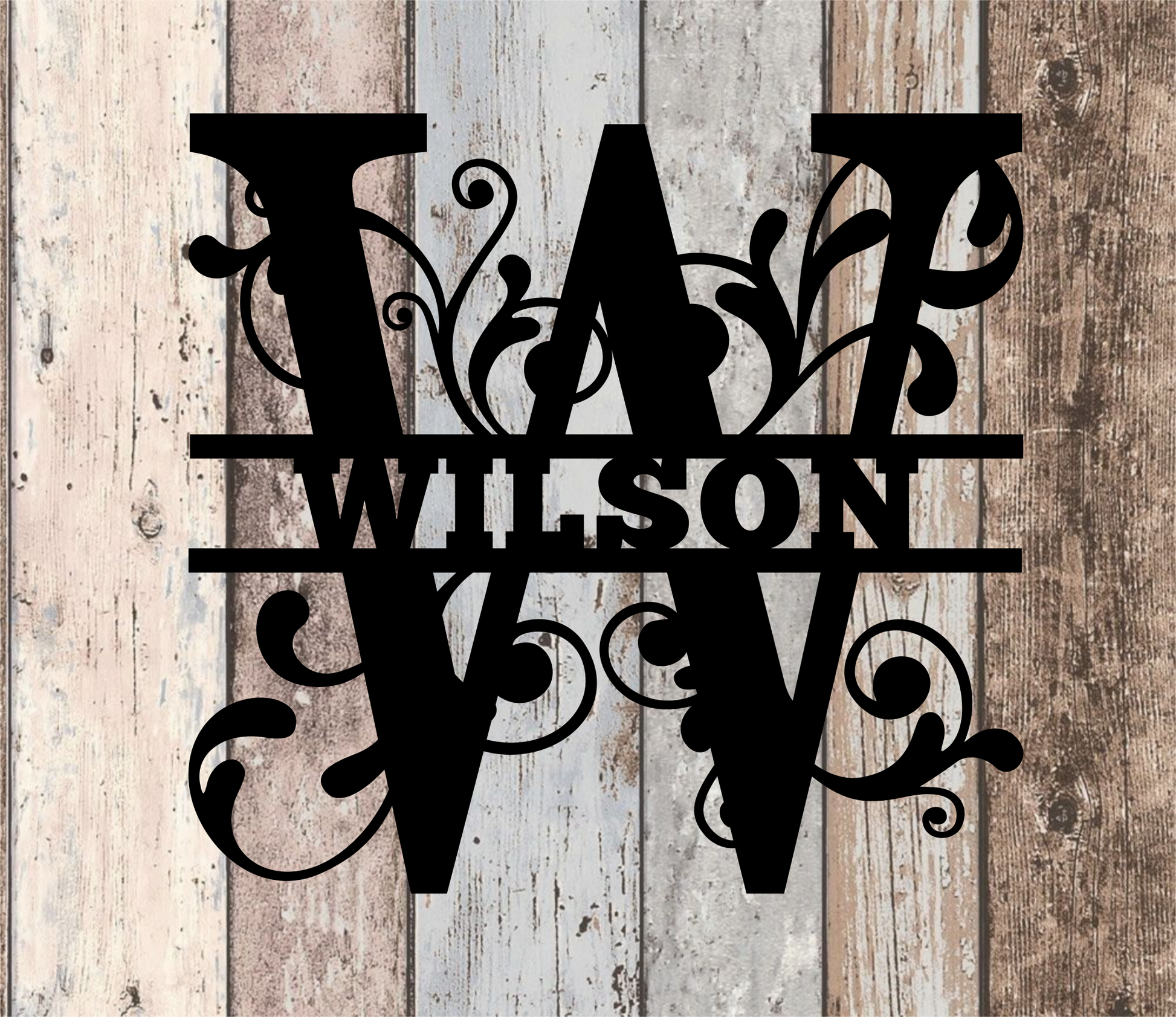 Split Swirl Decorative Monogram