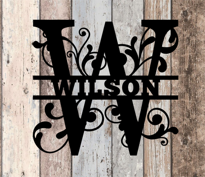 Split Swirl Decorative Monogram