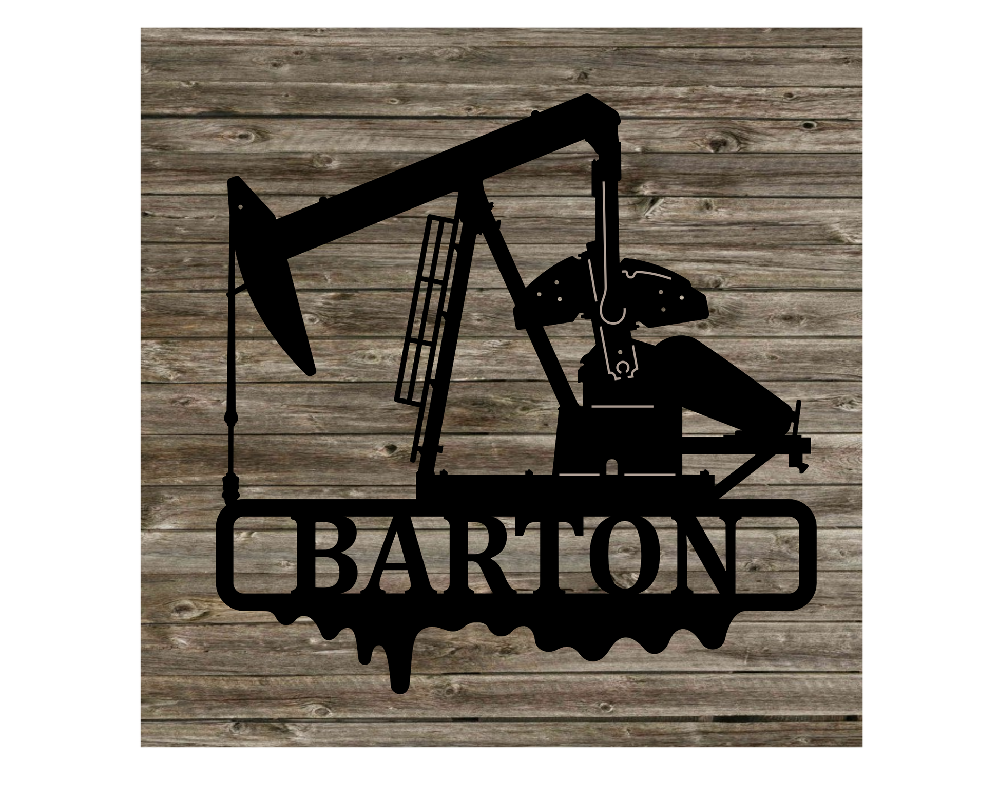oil field pump name plaque, custom monogram