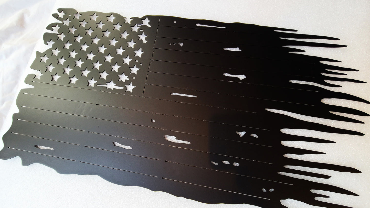 Tattered American Flag Rectangle