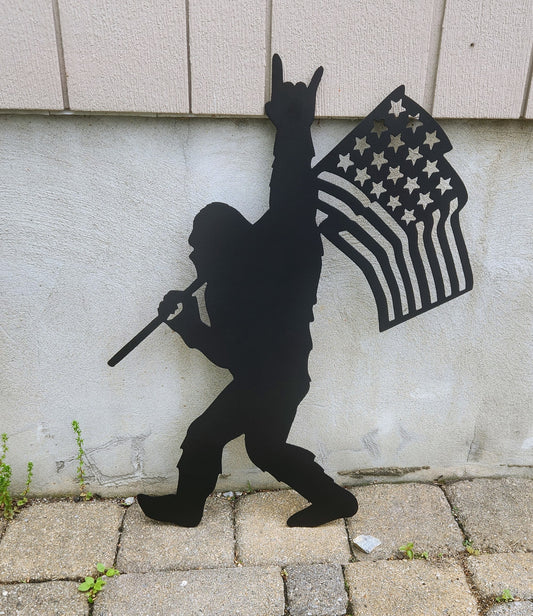 Bigfoot with Flag